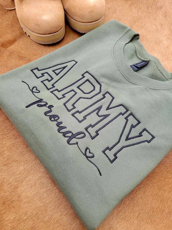 Personalized Embroidered Military Sweatshirt, Veteran Apparel