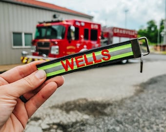 Firefighter, EMS key fob wristlet, first responder keychain, Firefighter keychain, EMS gift, Firefighter wife, EMS mom
