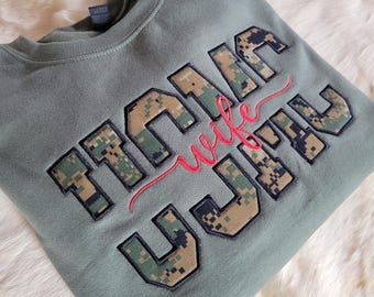 Personalisierte Militär Applikation Sweatshirt, Individuell Gestickte veteran Bekleidung