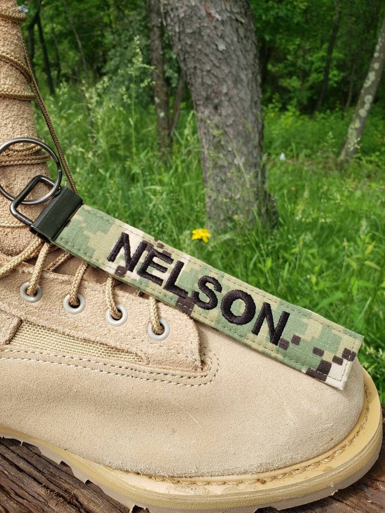 Military name deals tape keychain