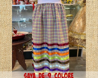 OYA saya /Saya de 9 colores para OYA YANSA/ De vichy de colores (guingas)/Cinturilla de lycra/TrajesOrishasBarbara/Miami