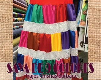 OYA saya can can/Saya de 9 colores para OYA YANSA/ Piezas  de colores /Cinturilla de lycra/TrajesOrishasBarbara/Miami