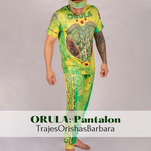ORULA Joggers/joggingbroek met volledige print van interlock-sublimado/joggingbroek met elastische taille en binnenkant van de mouwen/TrajesOrishas