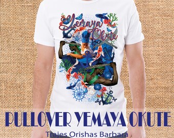 Yemaya Okute/ Camiseta de YEMAYA para hombre/Camiseta de manga corta para YEMAYA/Sublimación/Made in MIAMI
