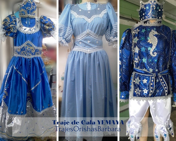 Traje de gala azul sale