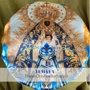 YEMAYA/Lemanjá/ Gorros de Santo/Gorros Orisha/Accesorios para Santo/Estampados por sublimación con dibujos y motivos propios/Ajustables