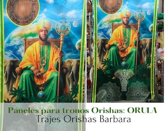ORULA(Nº5). Paneles para trono de ORULA. Paneles de pared. Paneles Orishas para decorar. Tamaño de 110 pulgadas por 57 pulgadas