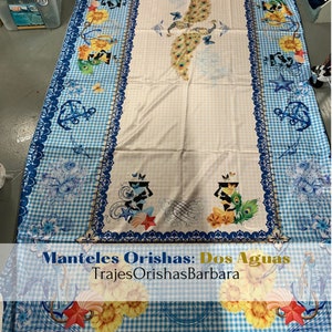 Dos Aguas / Mantel für Dos Aguas / 125 Herzen x 58 Punkte, für eine Mesa von 8 Kuchen und matt druckt voll für Sublimation.