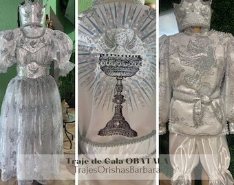 Traje de gala Obatala/Trajes de Obatala/ Obatala Costume/ Traje de gala para Obatala/Traje de ceremonia Obatala.
