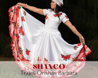 SHANGO Cenefa /Set Saya larga/Shango: Gorro, camiseta y saya  larga todo en Edo "Full print"/Estampado por sublimación/Miami.