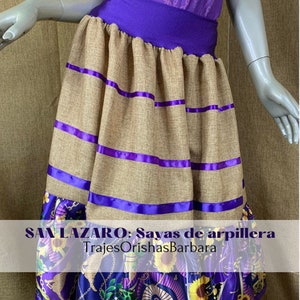 AZOWANO/Saya San Lázaro/Saya de arpillera para Babalu Aye/Saya de piezas para Azojano/Religión afrocubana/Miami