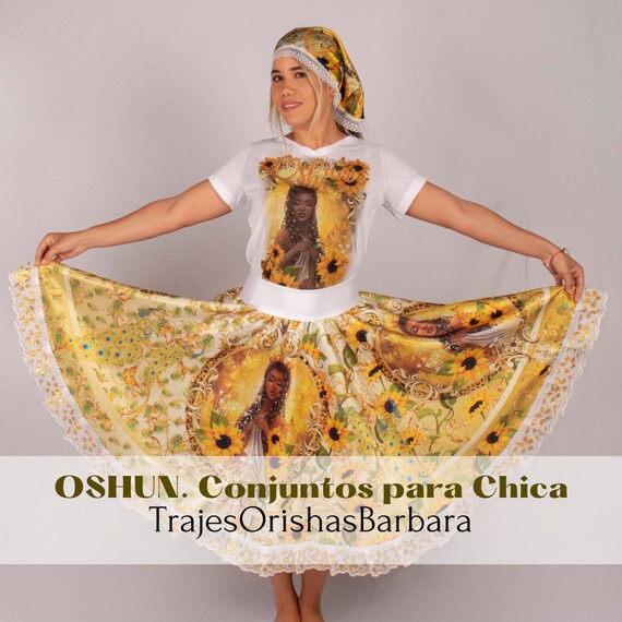 OSHUN Girasoles set Para Mujer Pa uelo De Cabeza gorro camiseta Y