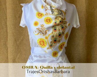 OSHUN/Set Delantal y quilla/Sets de tablier et quille pour Oshun/Conjuntos de delantal y quilla para Oshun