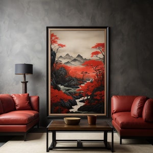Trendiger Druck | Minimalistisches japanisches Zen-Poster – Ruhige Landschaften für modernes Dekor | Wandplakat