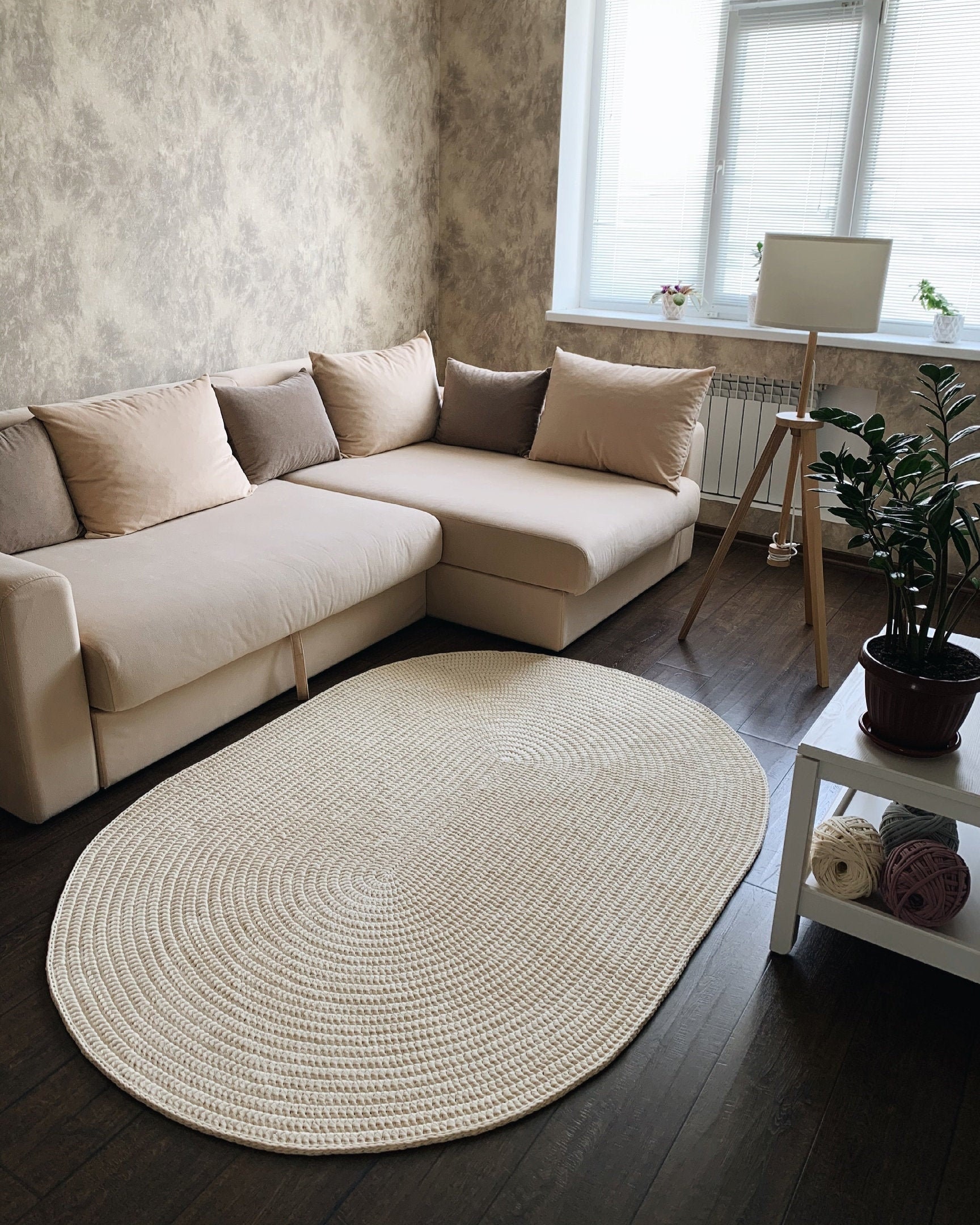 Crochet rug oval rug baby rug big carpet bedside rug rug Etsy