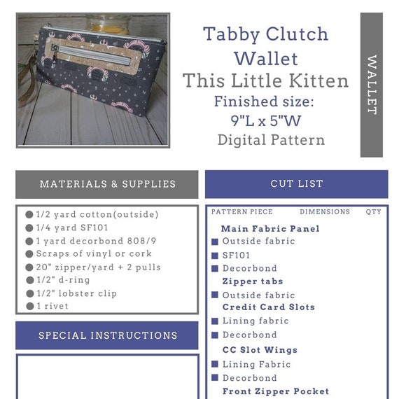Clutch wallet pattern shop