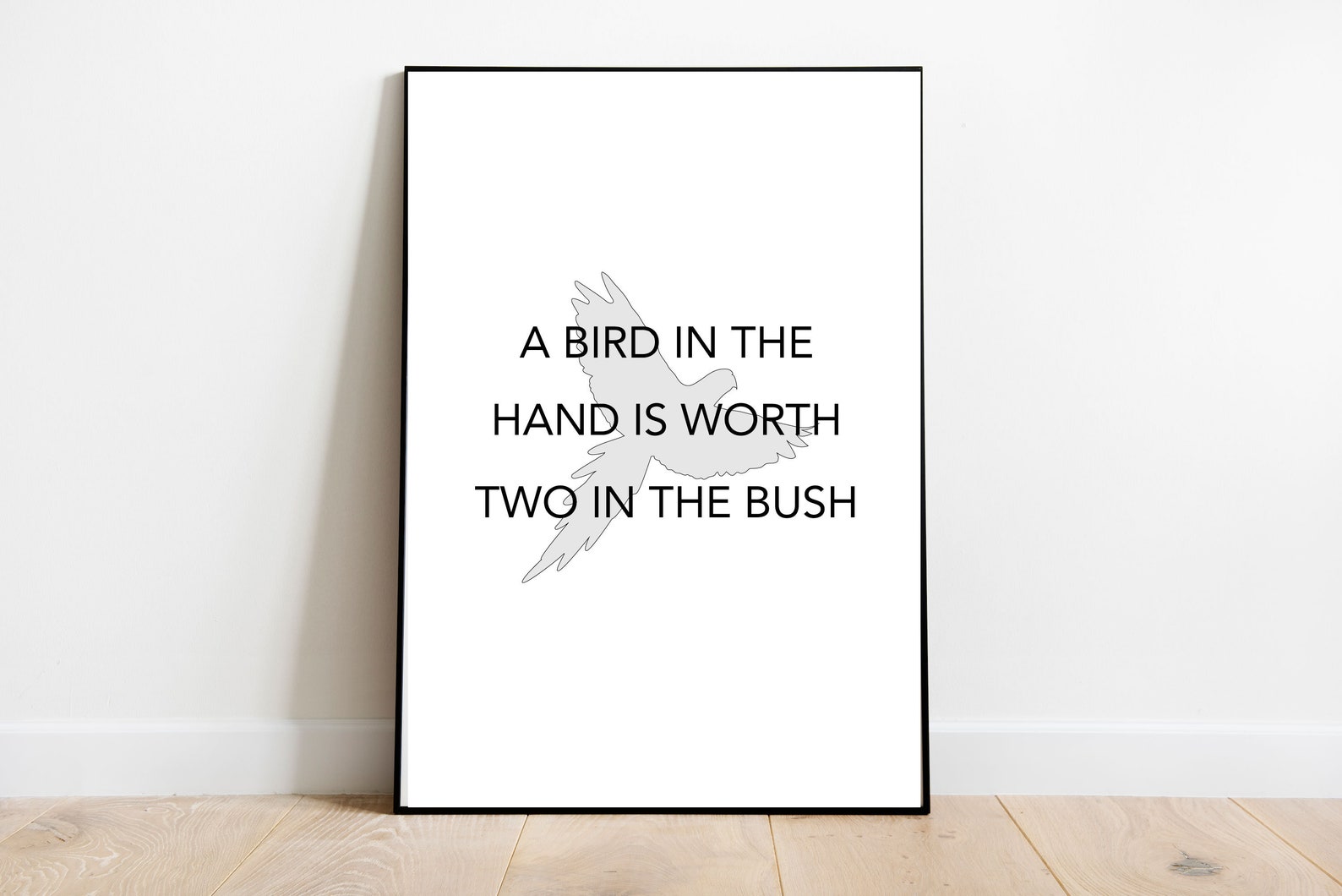 PRINTABLE A Bird in the Hand is Worth Two in the Bush Digital Art Theme ...