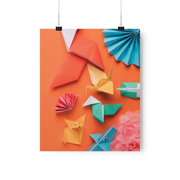 Colorful Origami Poster: A great wall art poster for an office, or bedroom