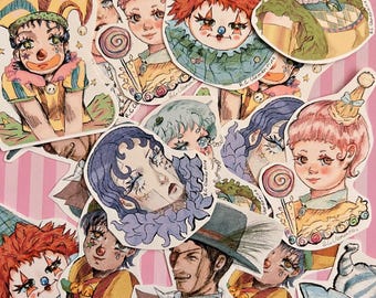 Anime Carnival Art Waterproof Stickers Original Art Water bottle car decals