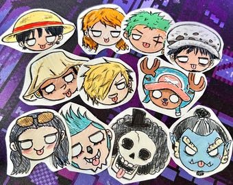 Pirate Crew Sleepy Stickers - Anime Stickers Waterproof