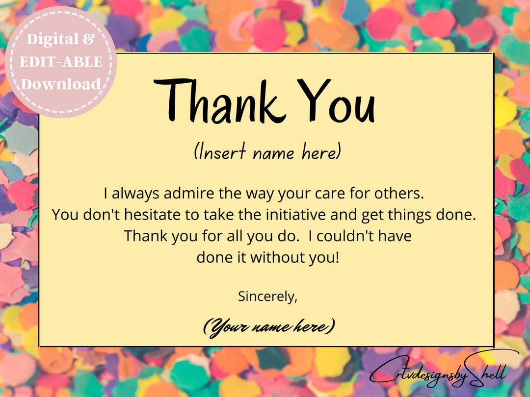 Thank You Postcard Template, Postcard Template, Customizable Template Thank You Postcard Template, Postcard Template, Customizable Template