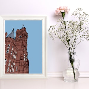 Cardiff Digital Art Print | Pierhead Building Cardiff Bay Print | Printable Art Print | Wall Art | Cardiff Landmark Souvenir
