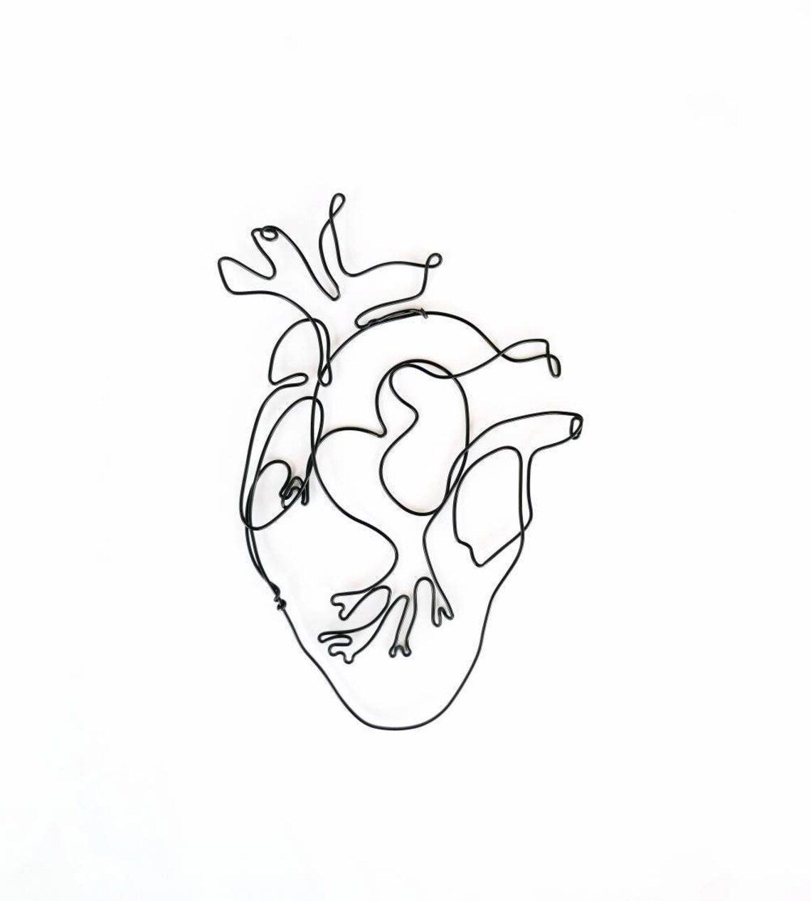 Wire Heart Sculpture Anatomy Heart Wall Art Anatomical Etsy