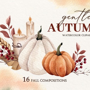 Clipart aquarelle d’automne, Aquarelle Bouquets d’automne, Clipart de feuilles d’automne, Clipart de Thanksgiving