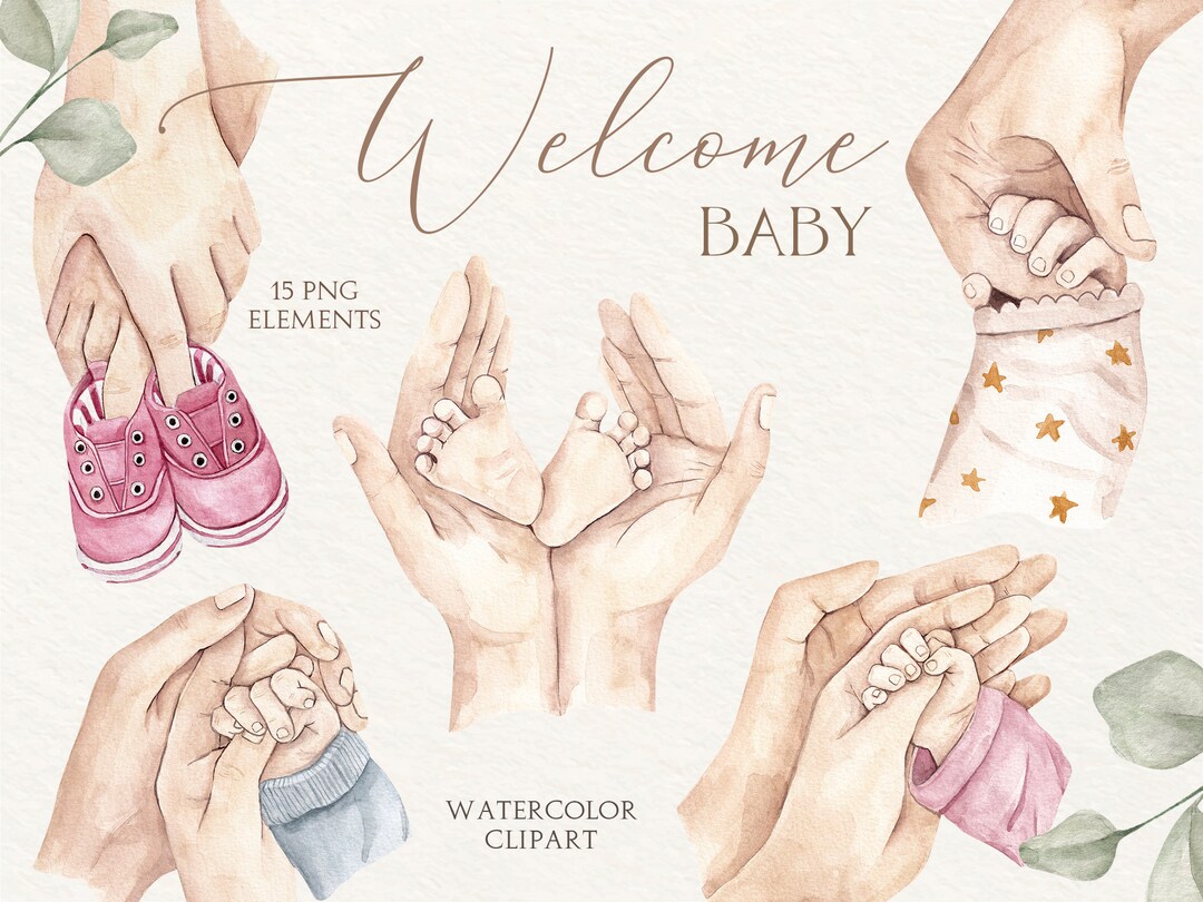 Newborn Watercolor Clipart Baby Shower Nursery Kids Clipart - Etsy Canada