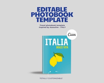 Modello di libro fotografico ispirato ad ASSOULINE -ITALIA - Crea un fantastico libro da tavolino utilizzando Canva