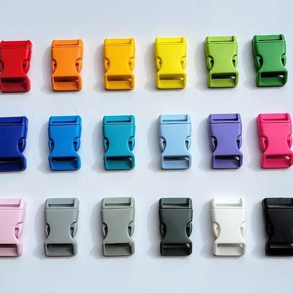 1in (25mm) Contoured Side-release Plastic Buckles, Set of 5, Dog Collar Buckle, Paracord Buckle