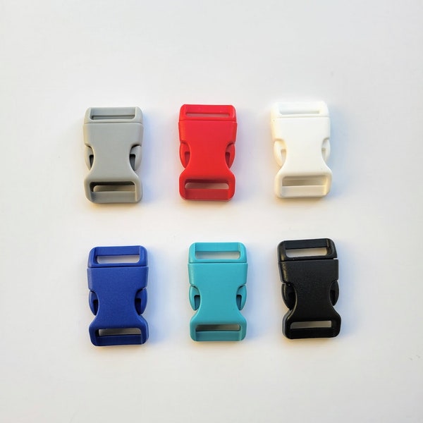 3/4 " Contoured Side-release Plastic Buckles, Dog collar Buckles, Bag Buckles, 5 pieces