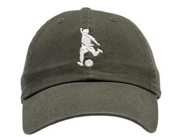 Embroidered Soccer Player Baseball Cap, Custom Cotton Hat