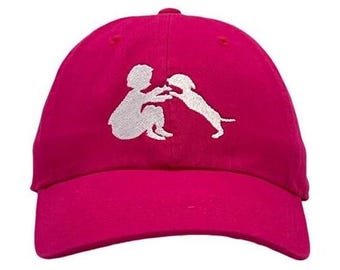 Embroidered Dog & Child Baseball Hat, Custom Cotton Cap