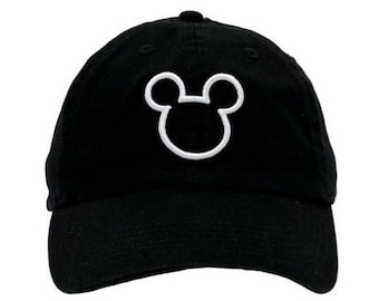 3D Puff " MOUSE " Embroidery Hat, Cotton Baseball Cap, Adjustable Strap