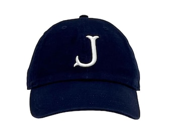 Custom Letter J Hat, 3D Puff Embroidery, Monogrammed Cap, Cotton Blend