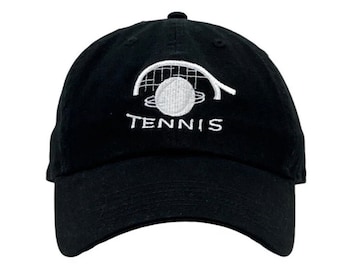 Embroidered Tennis Hat, Custom Cotton Baseball Cap, Game Day