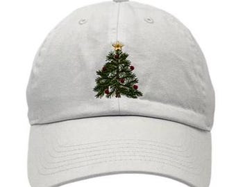 Christmas Tree Embroidery Baseball Cap, Custom Cotton Hat