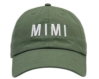 Custom "MIMI" Embroidery Baseball Hat, Cotton Twill