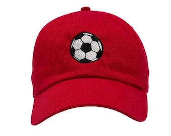 Embroidered Soccer Ball Cap, Adult & Children, Cotton Baseball Hat