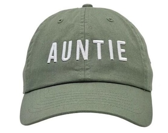 Embroidered "Auntie" Baseball Hat, Custom Cotton Cap