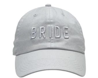 Embroidered "BRIDE" Baseball Hat, 3D Puff Bridal Cap, Custom Cotton Gift