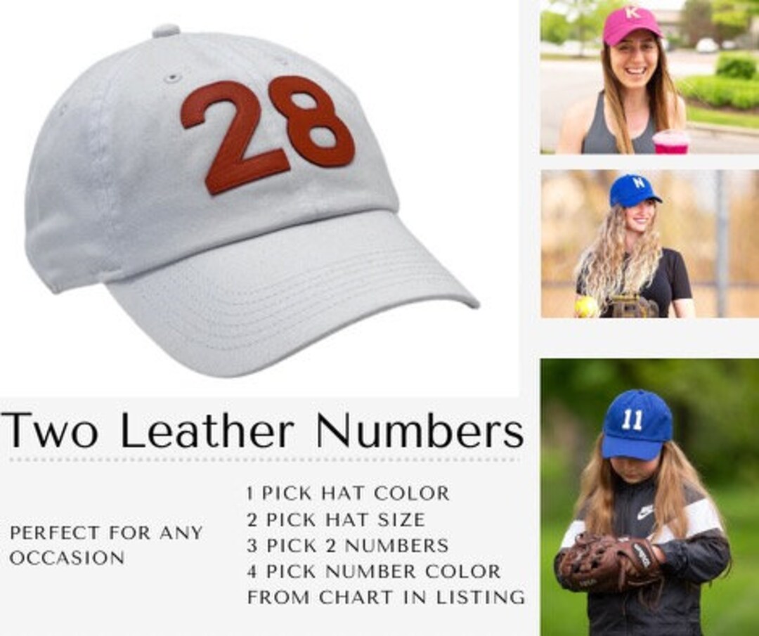 DOUBLE NUMBERS Initial Letter Patch Baseball Hats for Women Men ...