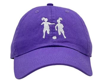Embroidered Soccer Player Cotton Baseball Cap,Girls Soccer Player Custom Hats