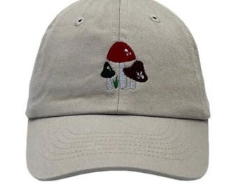 Embroidered Mushroom Baseball Cap, Custom Cotton Athletic Hat