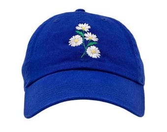 Daisy Embroidery Baseball Cap, Custom Cotton Hat