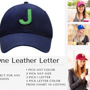 ONE LETTER Leather Patch Women,Men,Children Custom Baseball Cap,Leather Patch Personalized Cap,Initial Cap,Customized Cap,Leather Patch Cap
