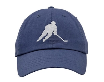 Embroidered Hockey Player Baseball Cap, Custom Cotton Hat