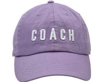 3D Puff "COACH " Cotton Hat, Adjustable Basebal Cap, Custom Hat and Thread color