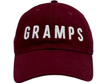 Embroidered "GRAMPS" Baseball Hat, 3D Puff Cotton Cap